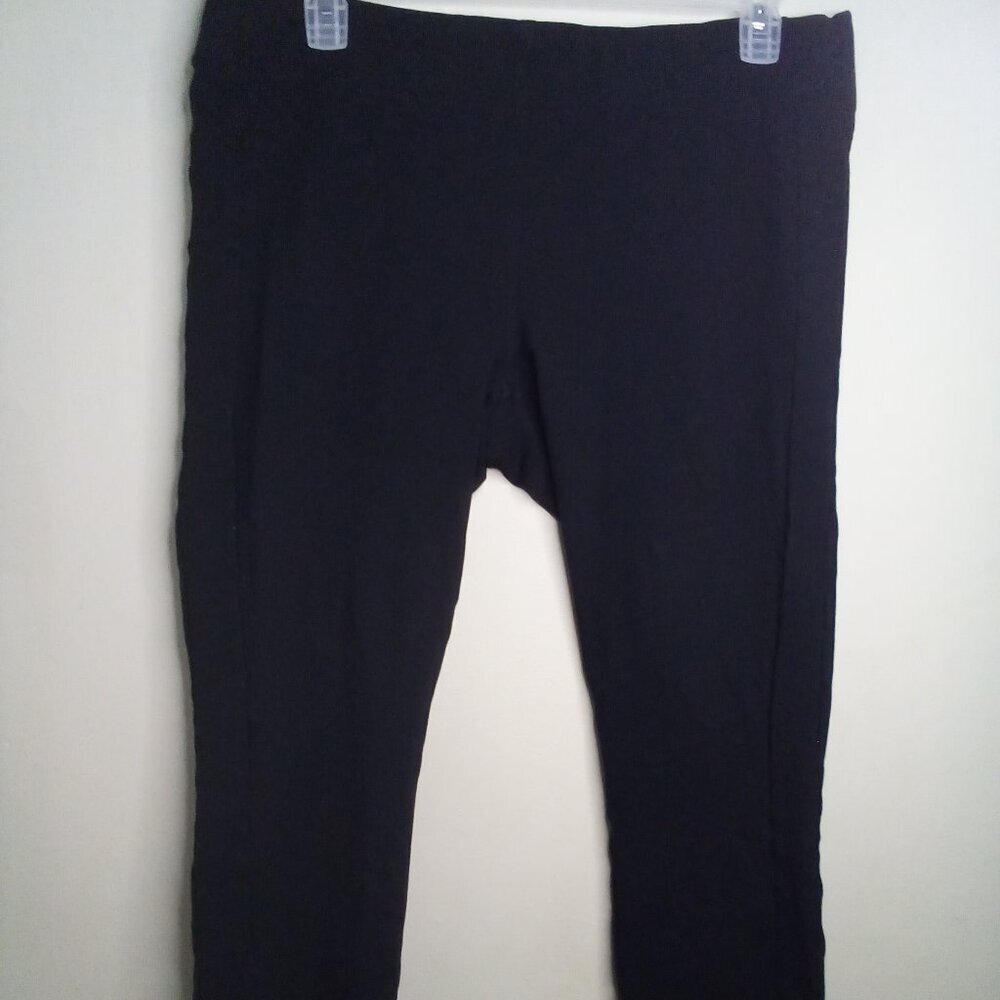 Loft Pants Women XLT Skinny Slim Cropped Elastic Comfort Waist Black